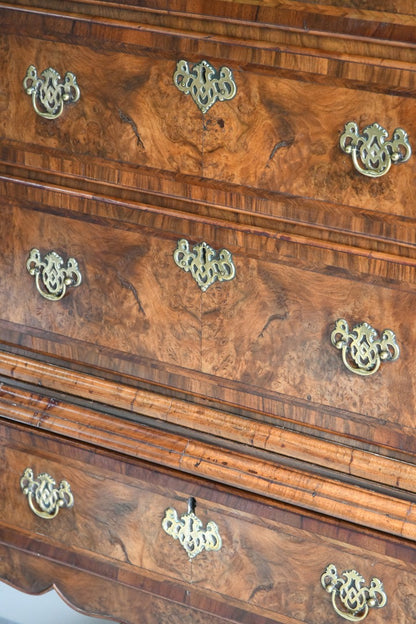 Antique Queen Anne Walnut Chest On Stand