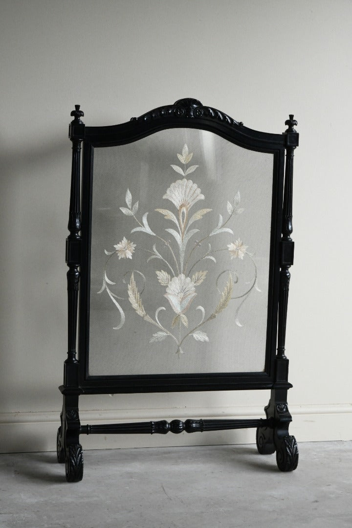 Victorian Ebonised Fire Screen