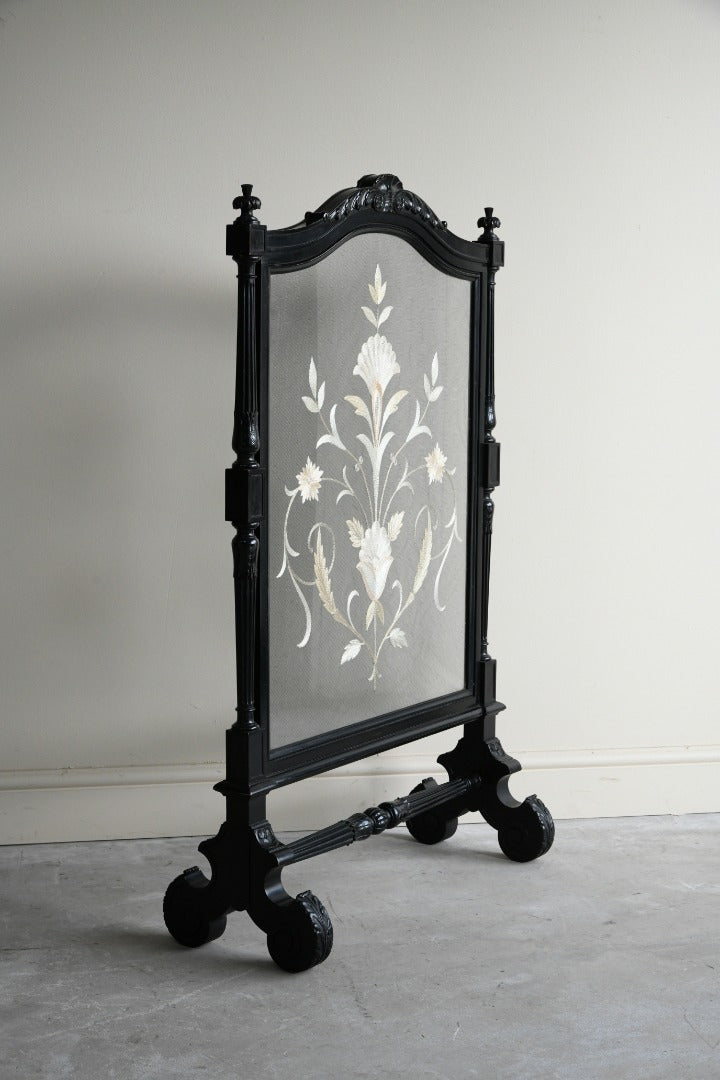 Victorian Ebonised Fire Screen