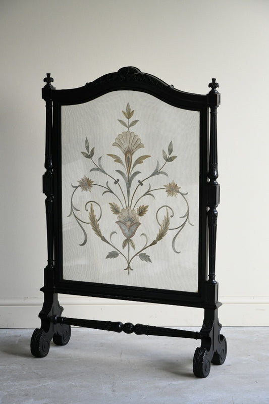 Victorian Ebonised Fire Screen