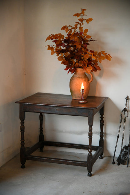 Antique Rustic Oak Side Table