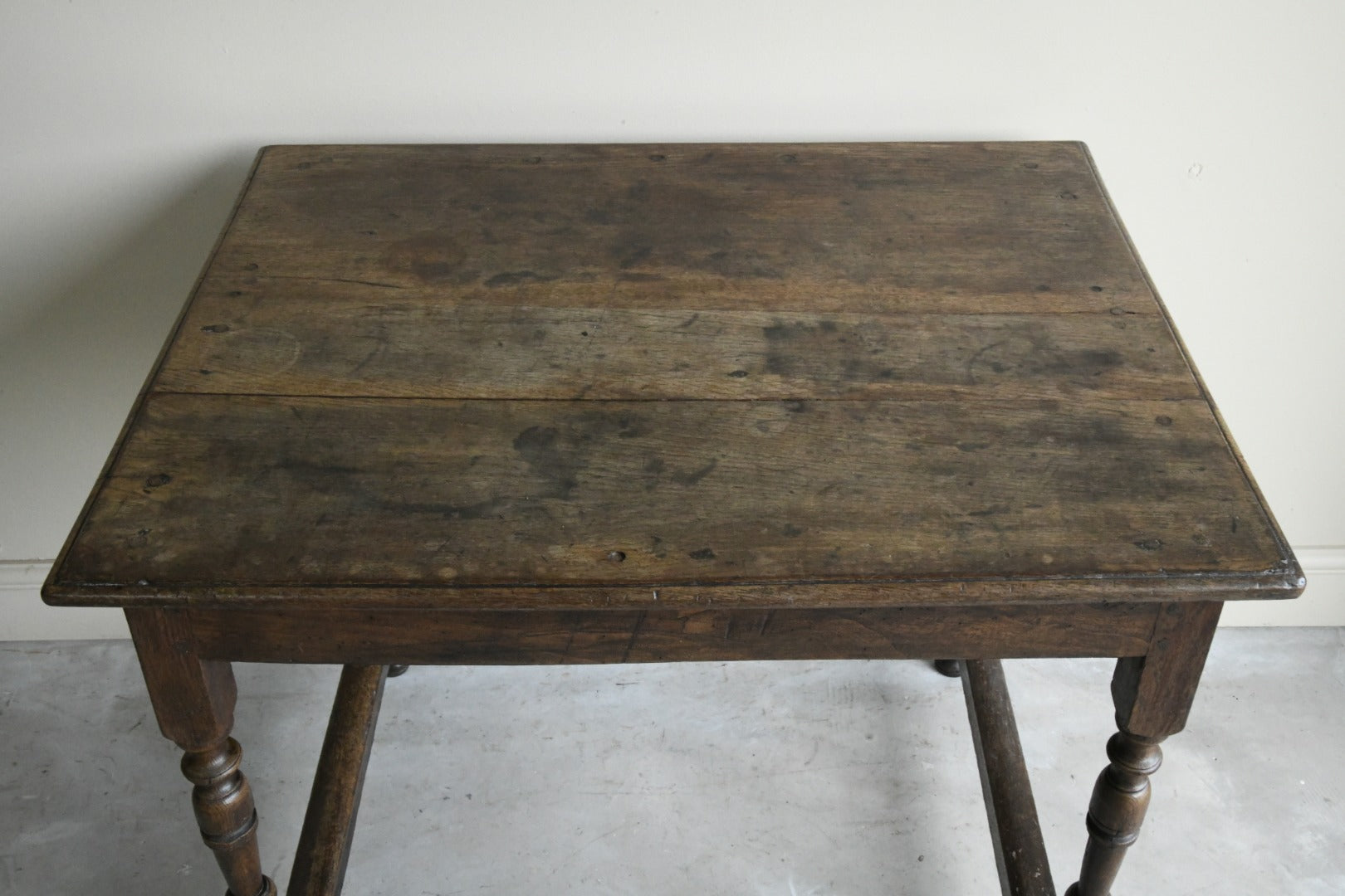 Antique Rustic Oak Side Table