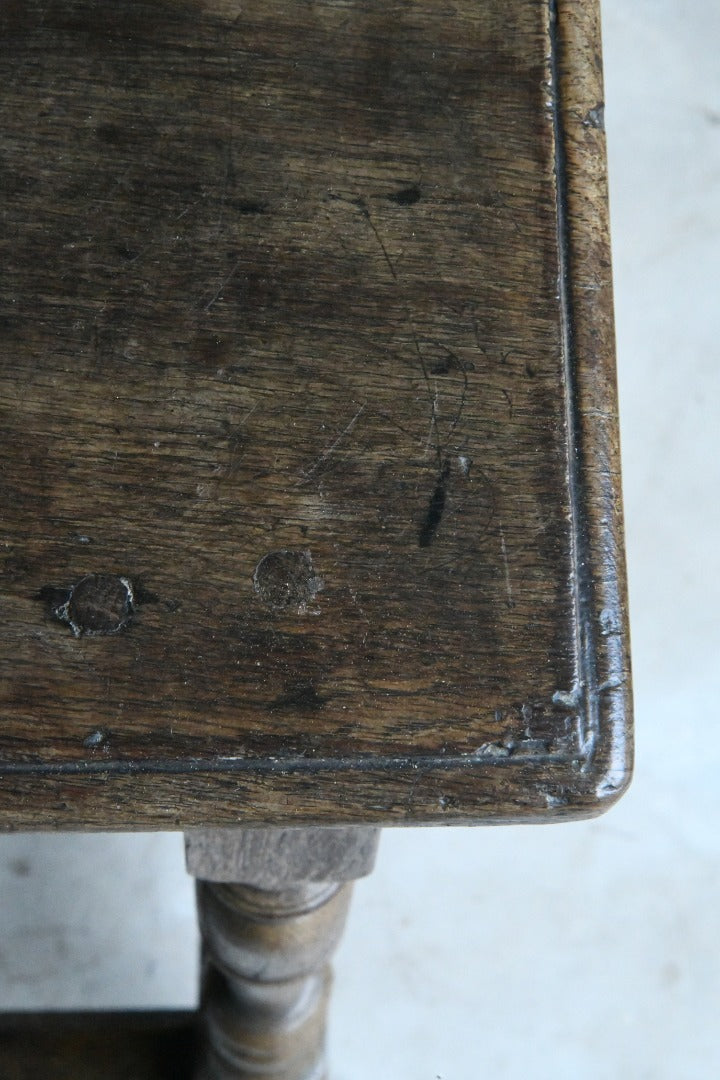 Antique Rustic Oak Side Table