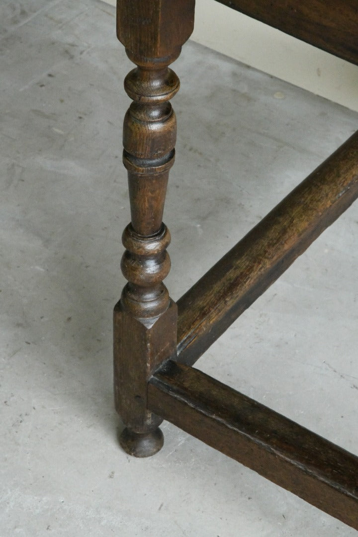 Antique Rustic Oak Side Table