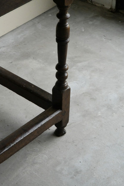 Antique Rustic Oak Side Table