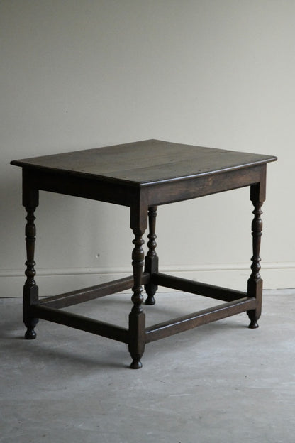 Antique Rustic Oak Side Table