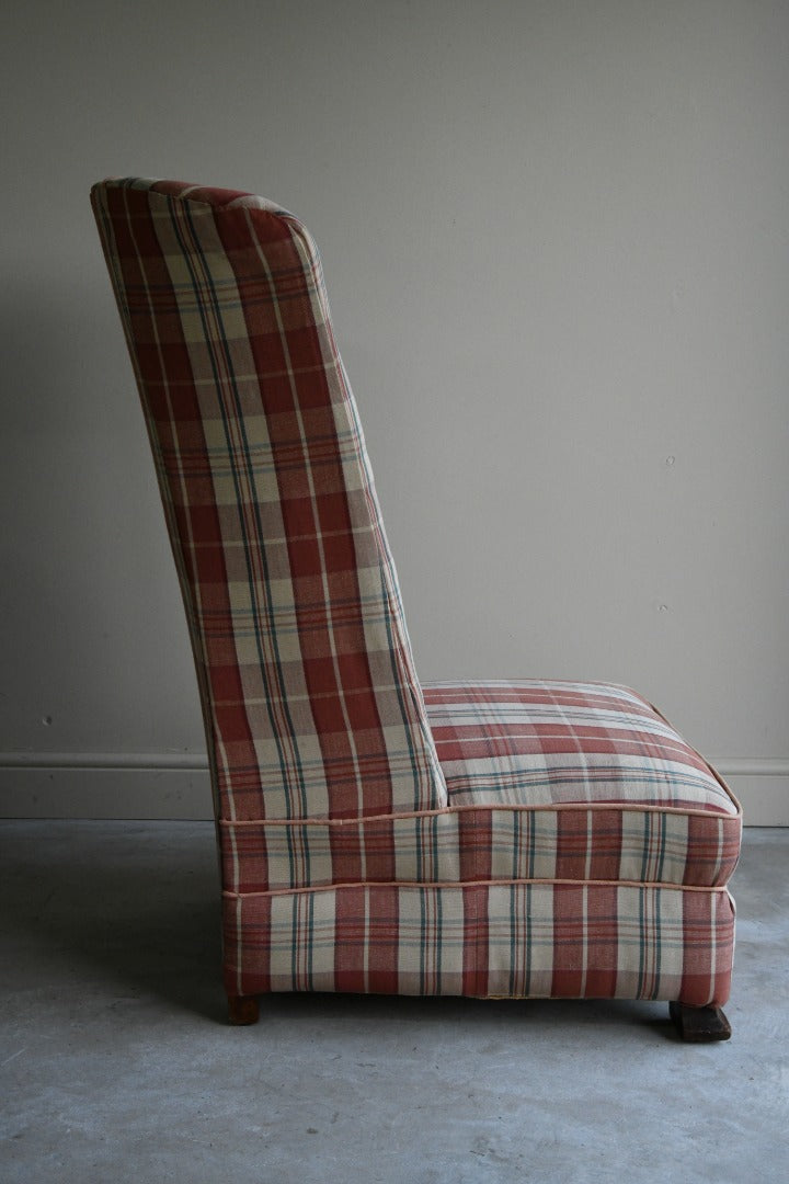 Upholstered Checked Occasional Chair