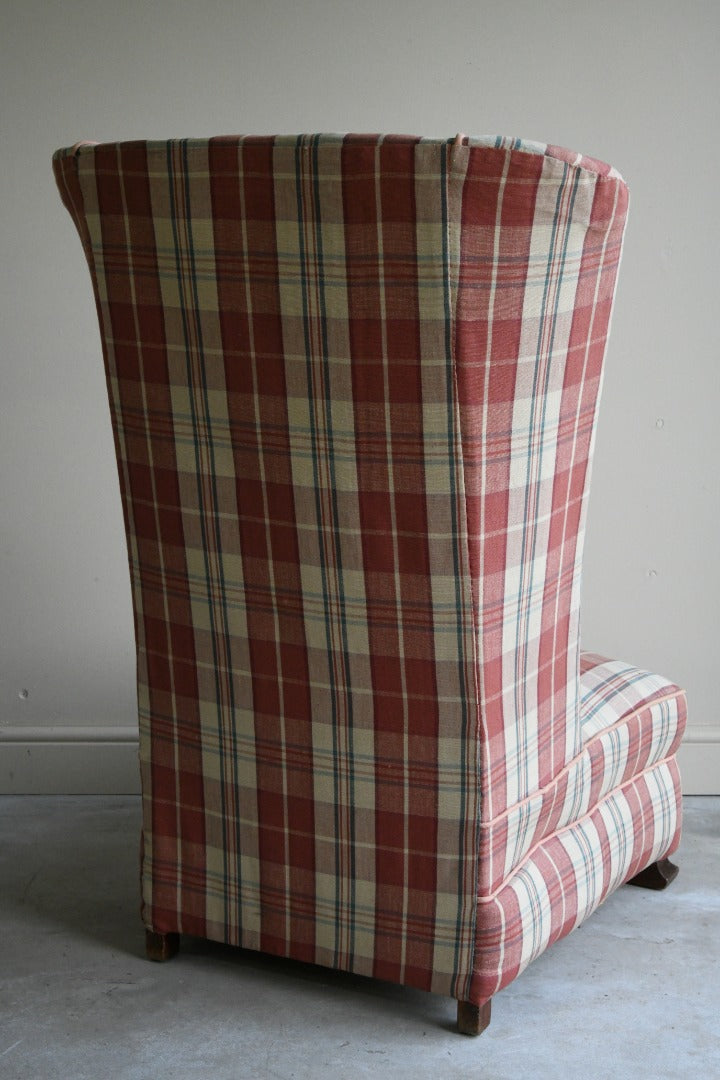 Upholstered Checked Occasional Chair