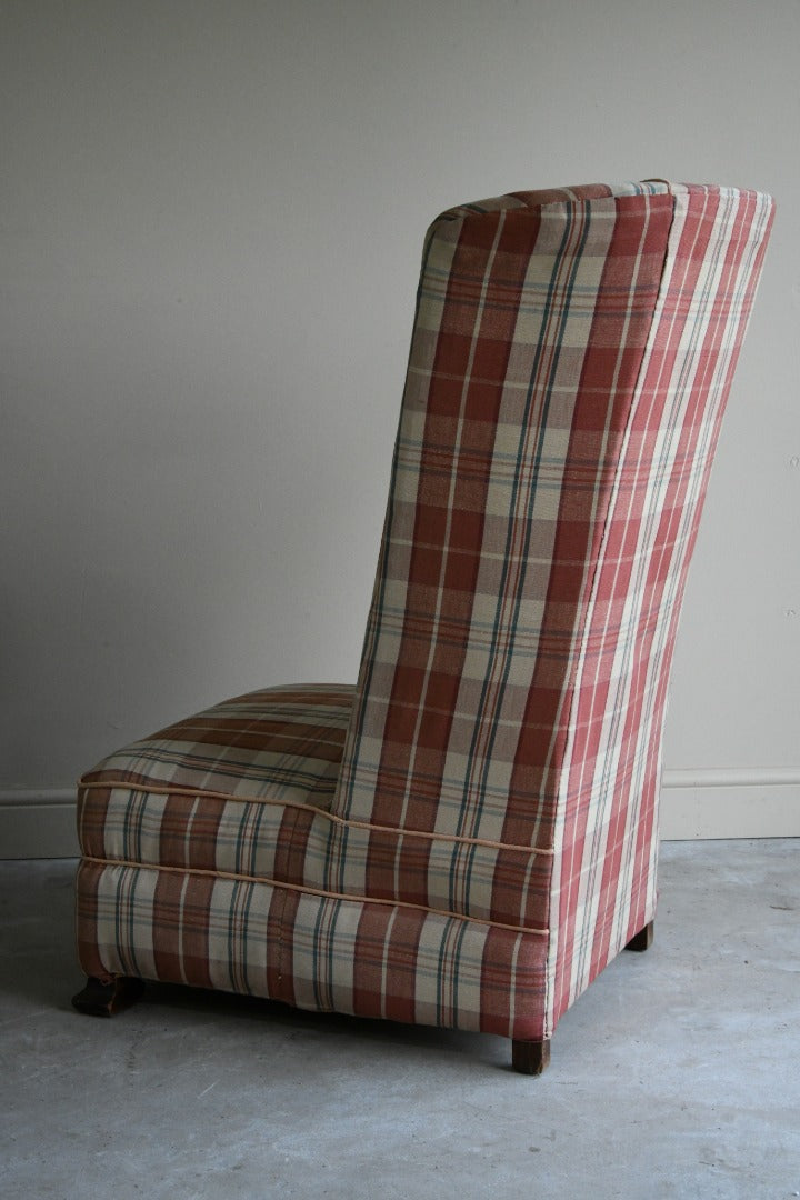 Upholstered Checked Occasional Chair