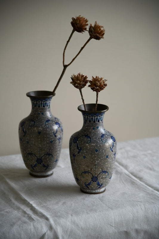 Pair Cloisonne Vase