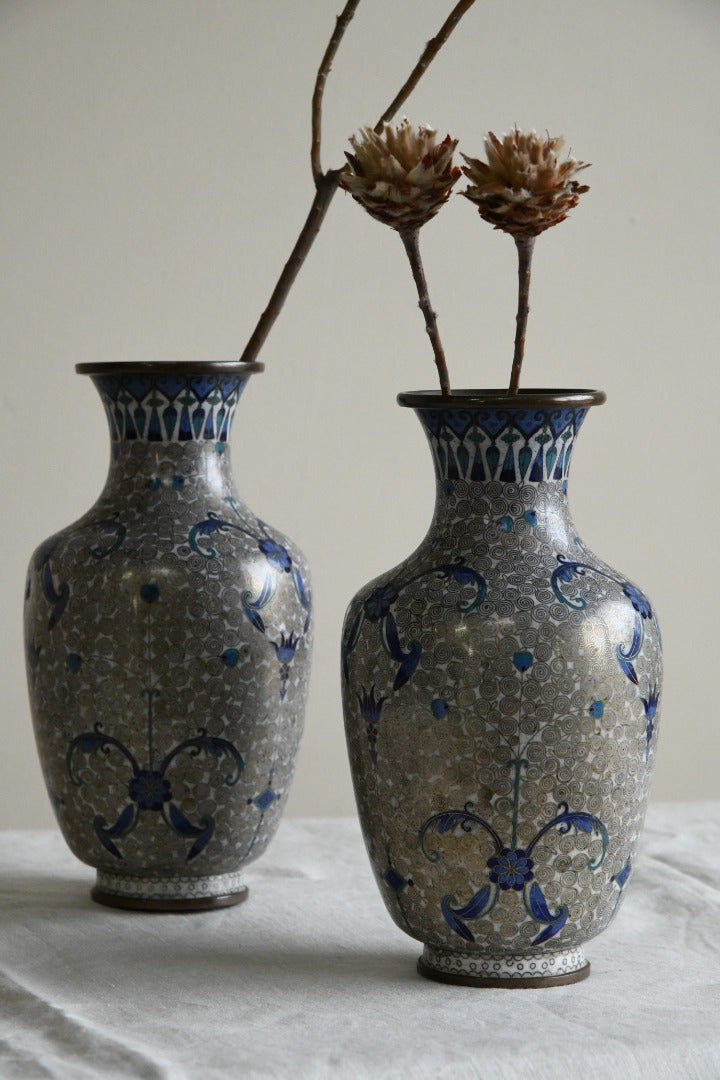 Pair Cloisonne Vase