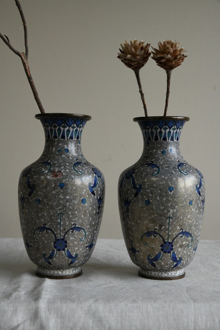 Pair Cloisonne Vase