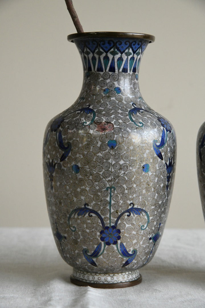 Pair Cloisonne Vase