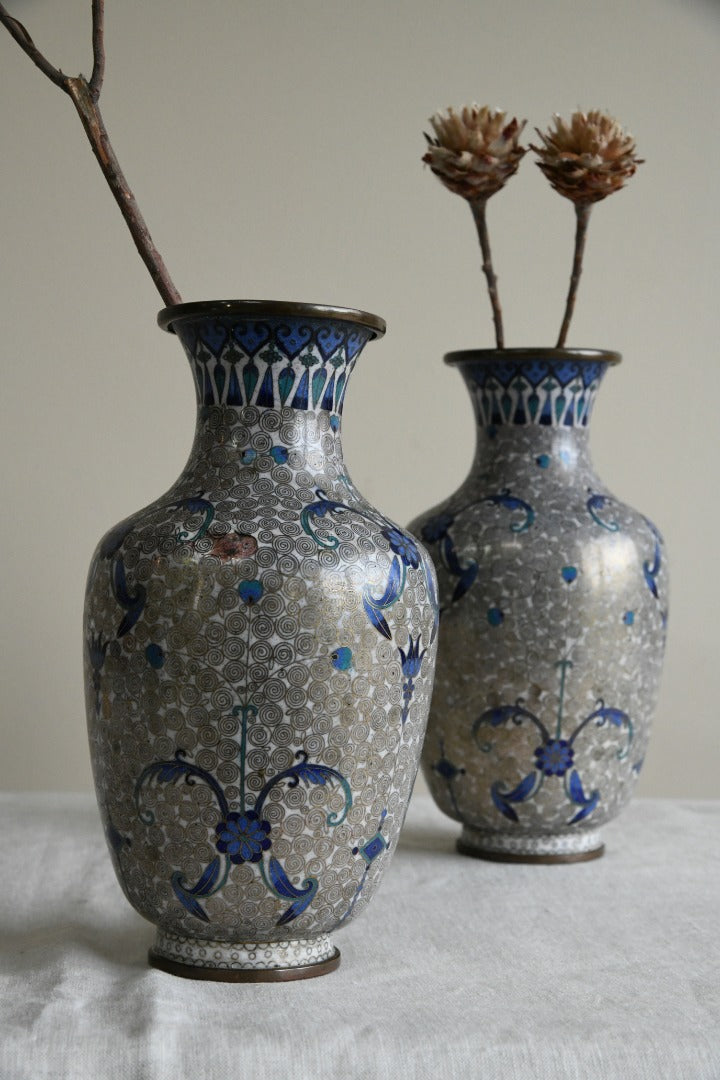 Pair Cloisonne Vase