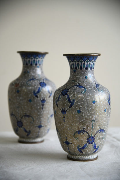 Pair Cloisonne Vase