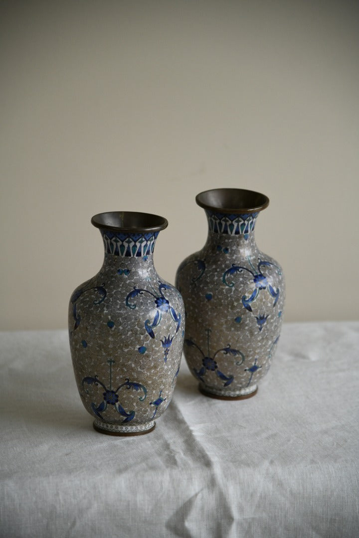 Pair Cloisonne Vase