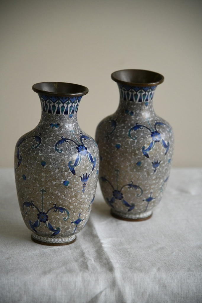 Pair Cloisonne Vase