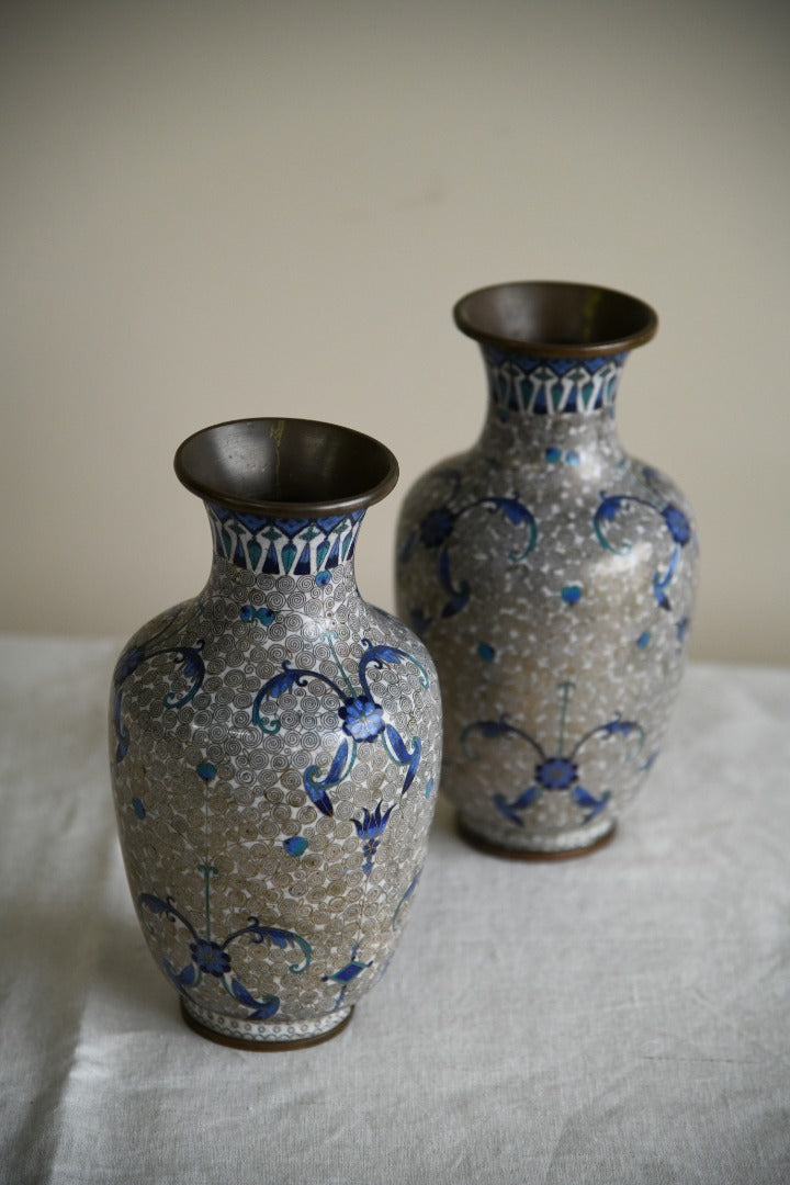 Pair Cloisonne Vase