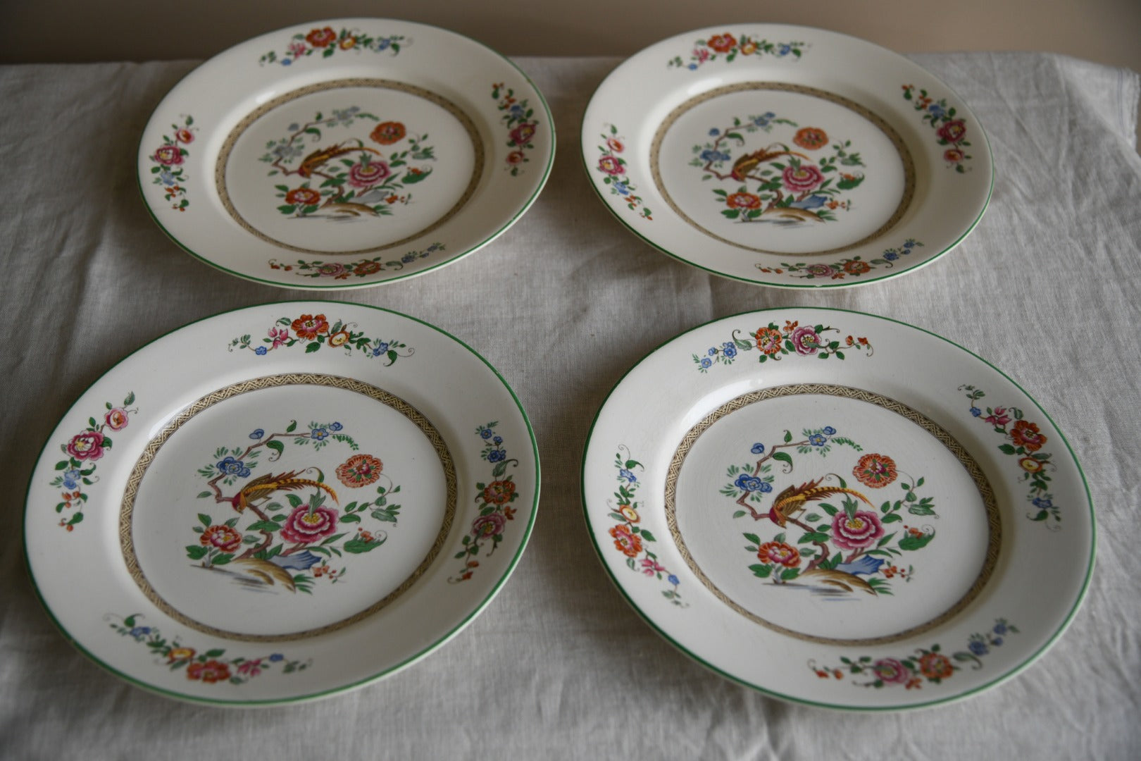 4 Vintage Crescent & Sons Dinner Plates