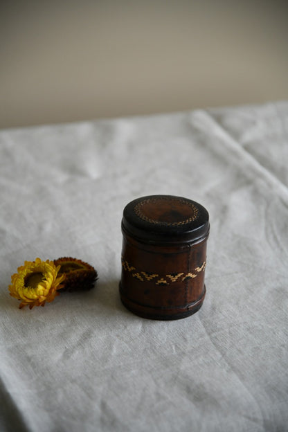 Vintage Leather Bound Cigarette Tin