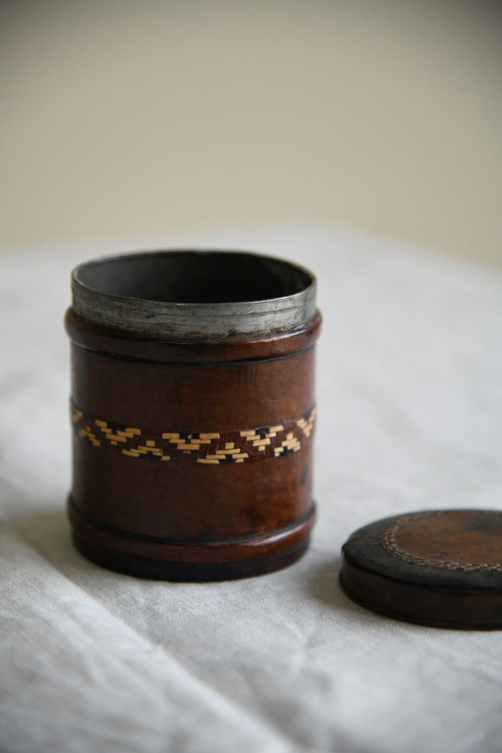 Vintage Leather Bound Cigarette Tin