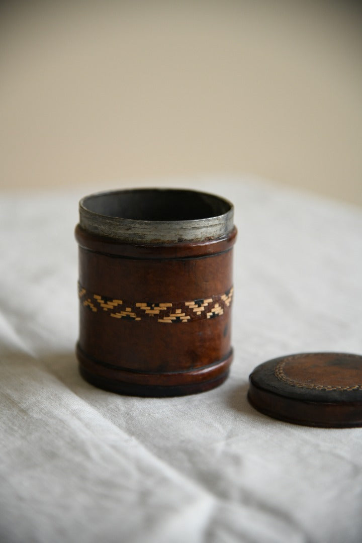 Vintage Leather Bound Cigarette Tin
