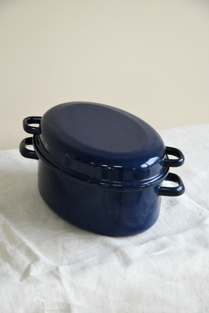 Vintage Blue Enamel Roaster