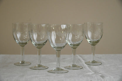 5 Etched Wine Glasses