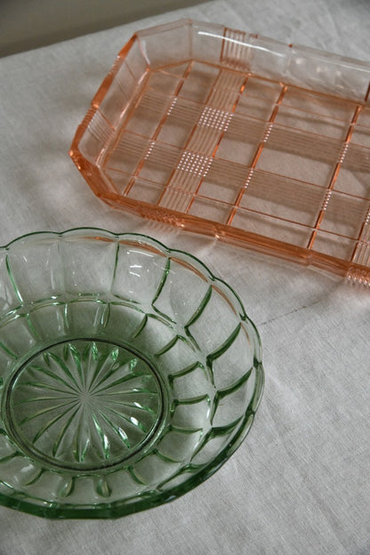 Vintage Coloured Glass Dishes