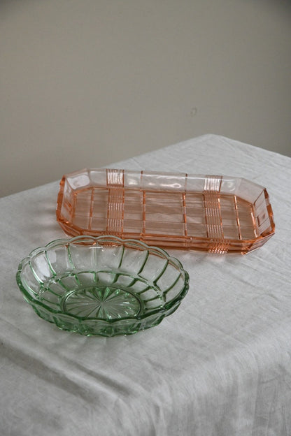 Vintage Coloured Glass Dishes