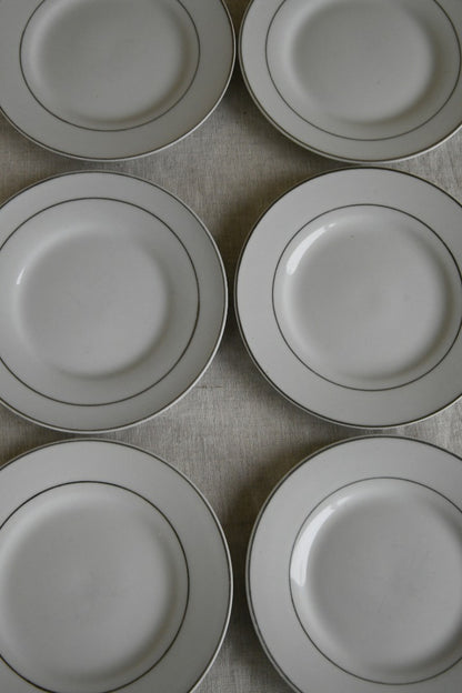 6 White China Bread Plates