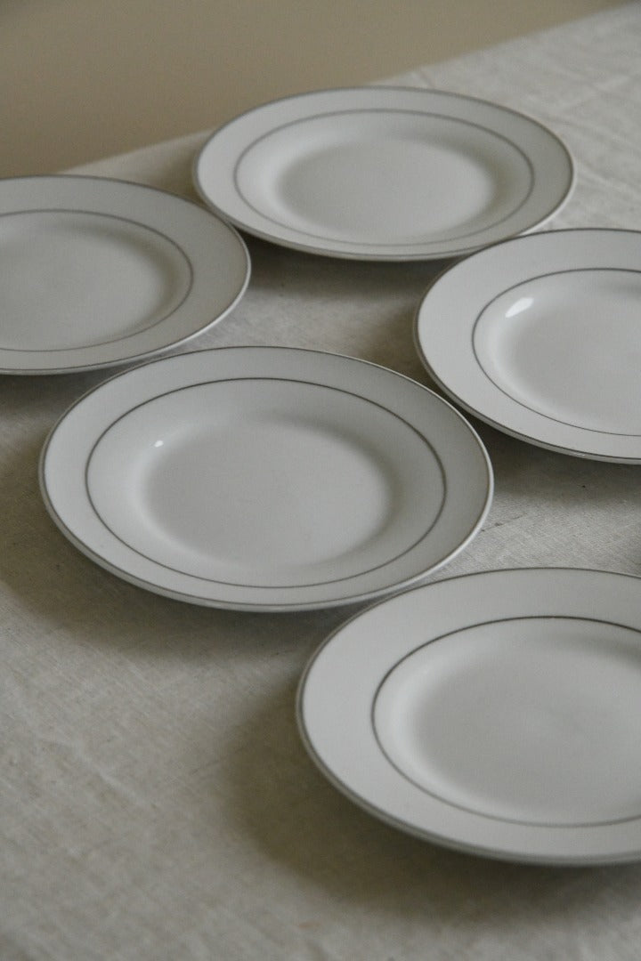 6 White China Bread Plates