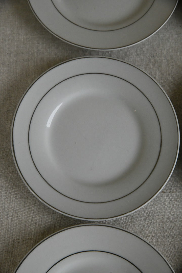 6 White China Bread Plates