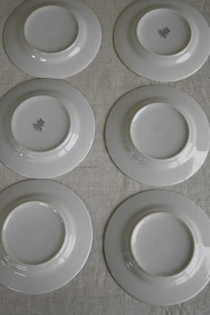 6 White China Bread Plates