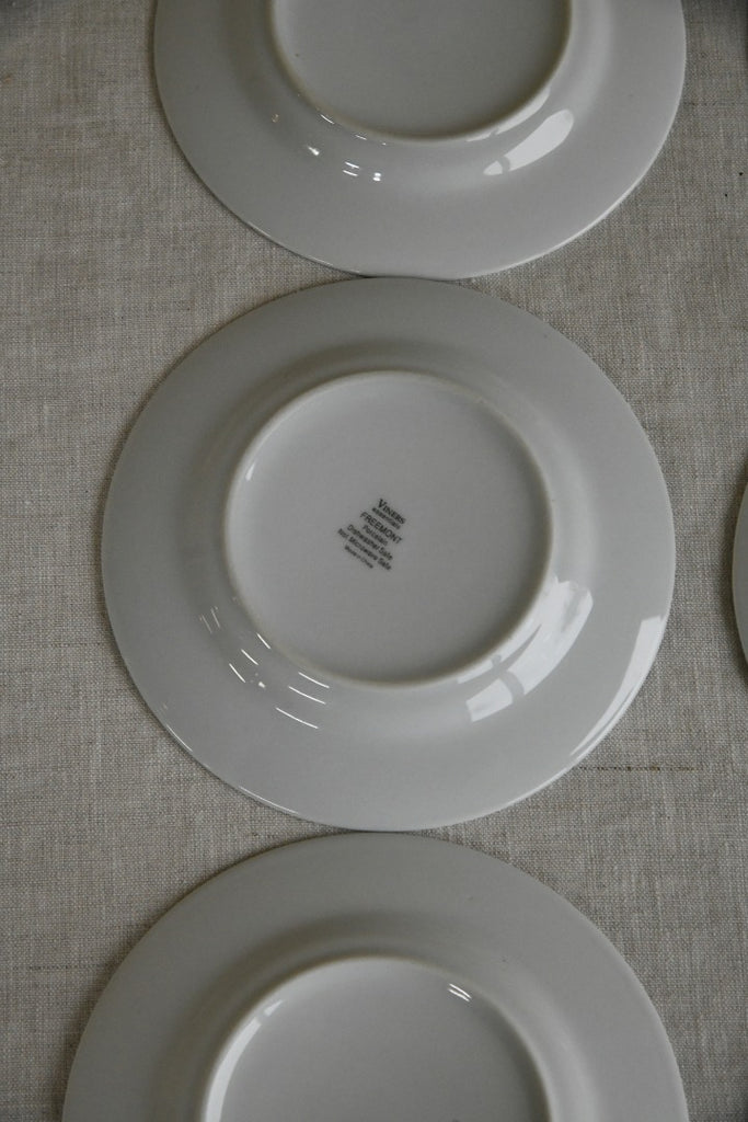 6 White China Bread Plates