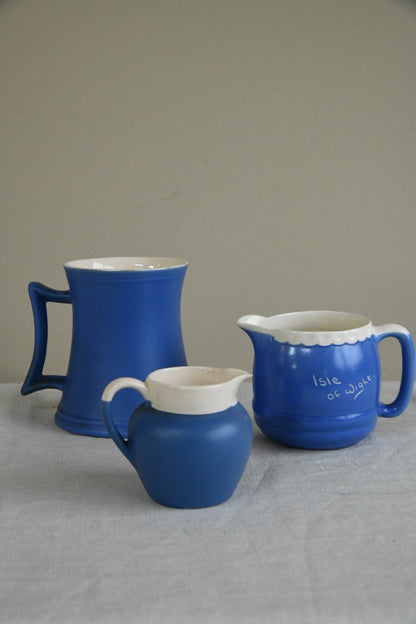 Vintage Blue Devonware Jugs