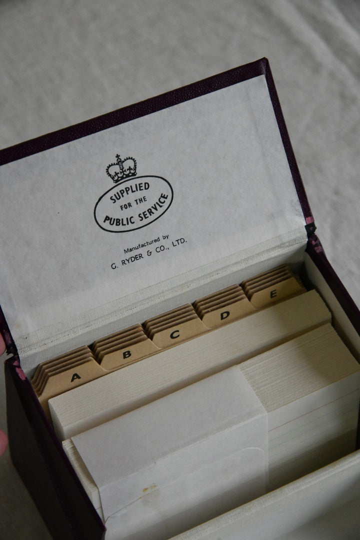 G Ryder & Co Vintage Index Cards