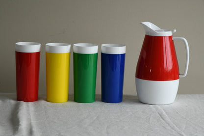 Coloured Retro Beakers & Jug