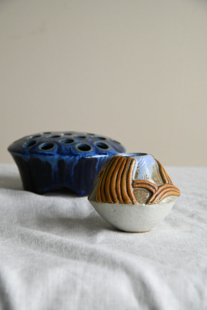Large Ceramic Frog & Blue Pot