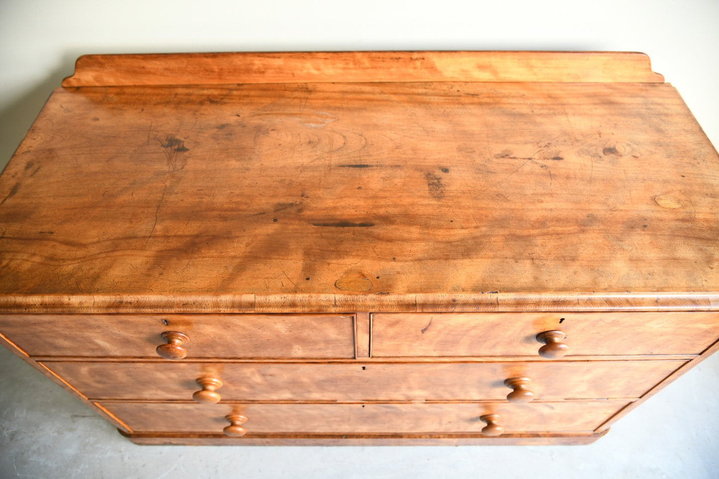 Antique Satin Birch Chest of Drawers