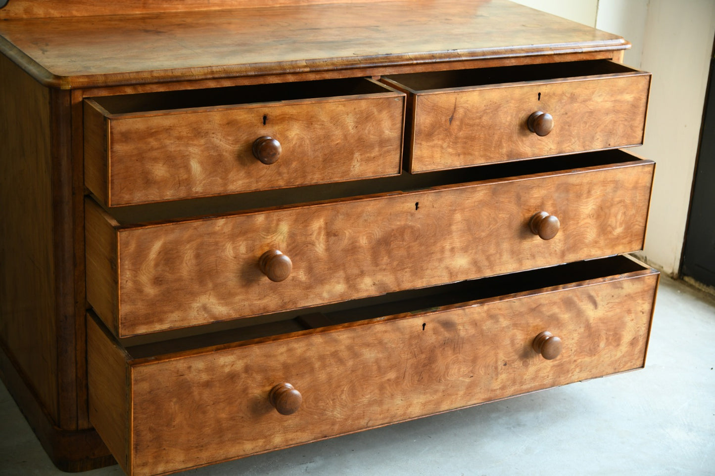 Antique Satin Birch Chest of Drawers