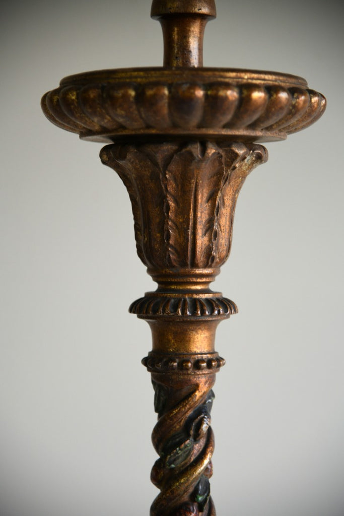 Polychrome & Gilt Wood Standard Lamp