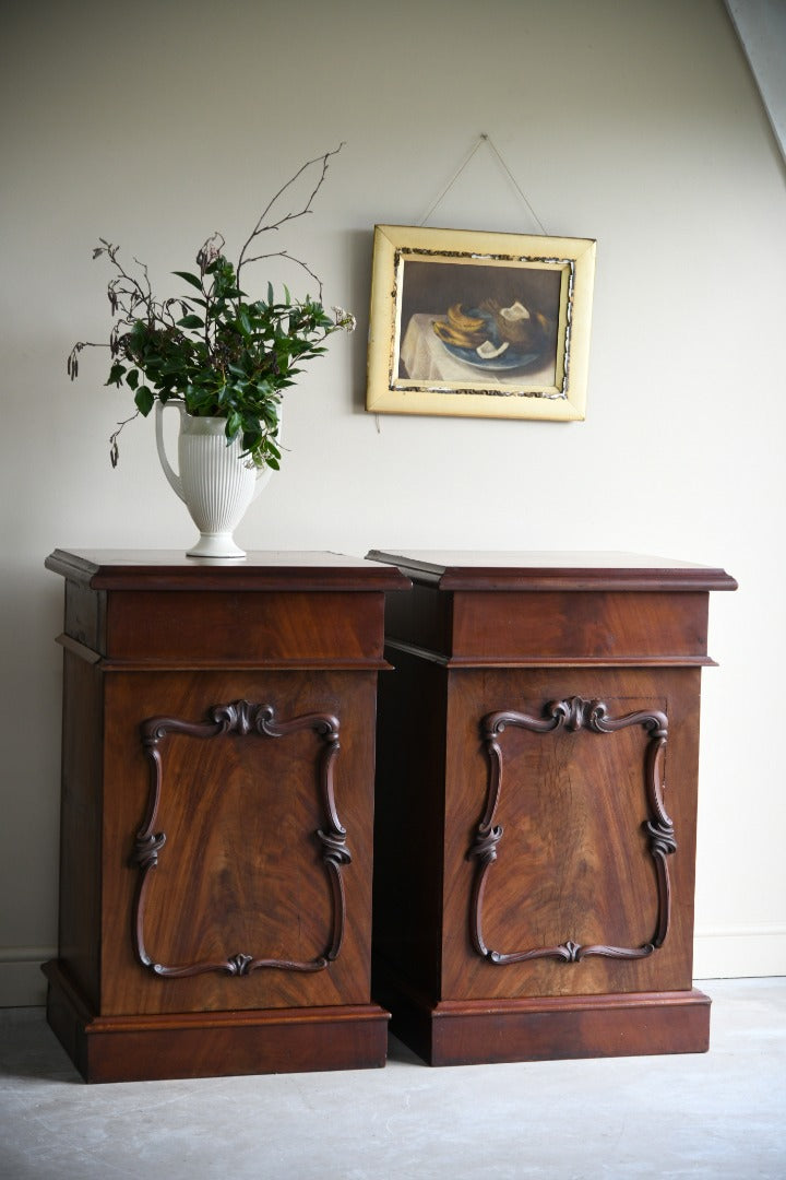 Pair Victorian Mahogany Pedestals