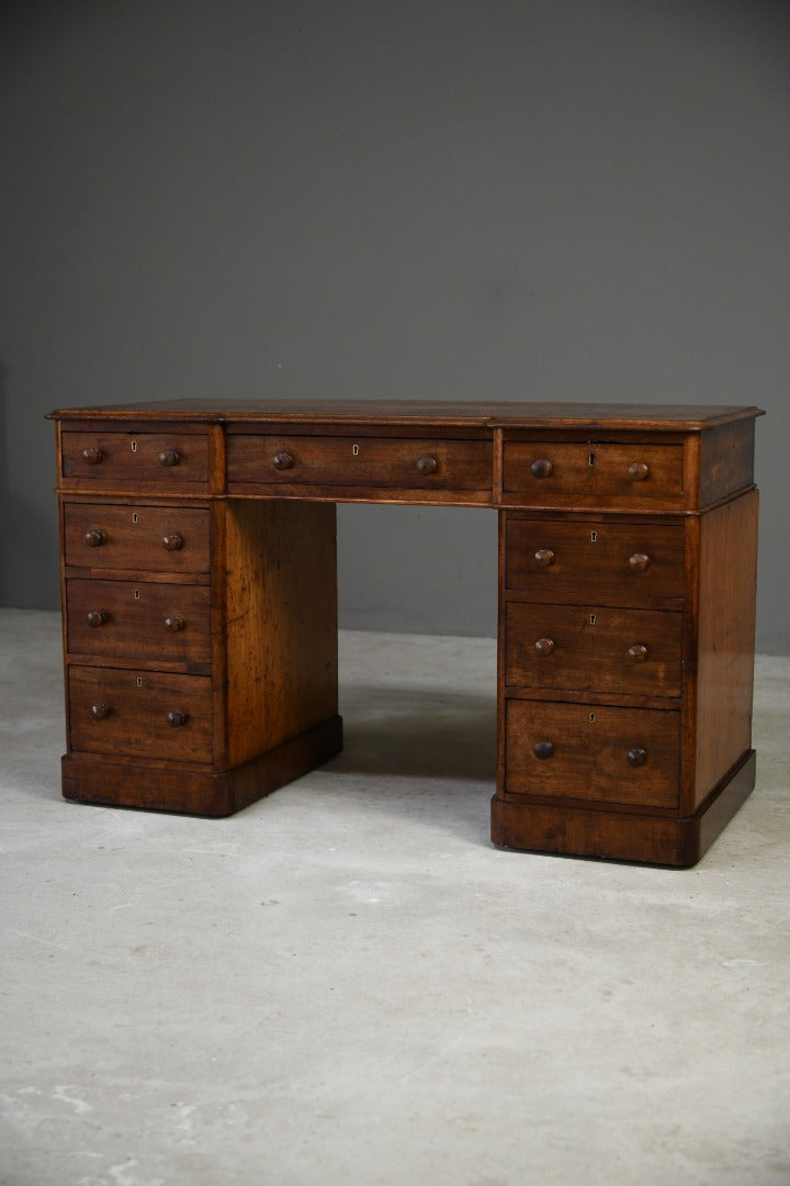 Antique Mahogany Twin Pedestal Desk