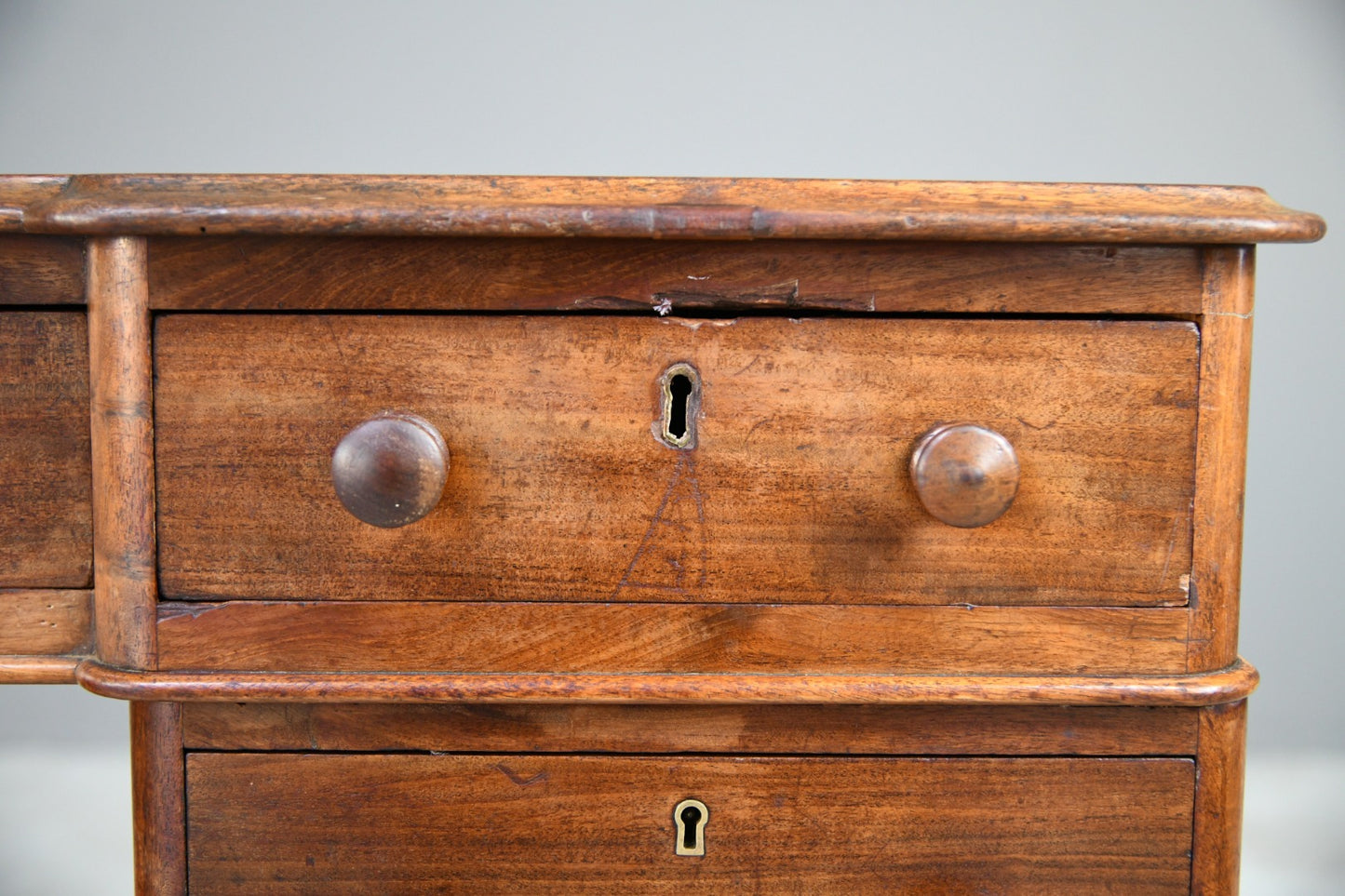 Antique Mahogany Twin Pedestal Desk