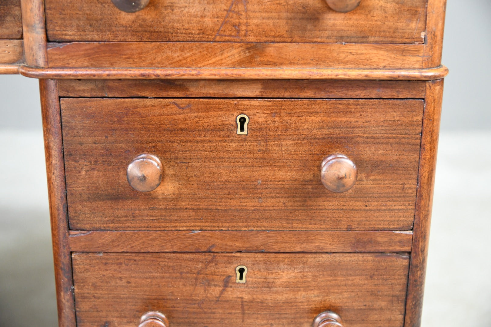 Antique Mahogany Twin Pedestal Desk