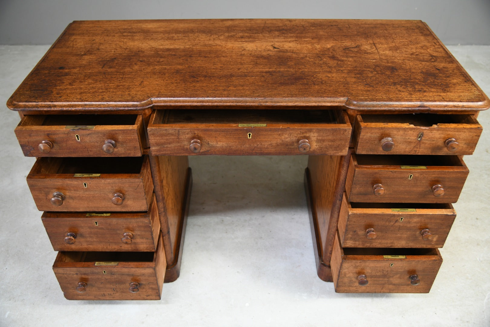 Antique Mahogany Twin Pedestal Desk