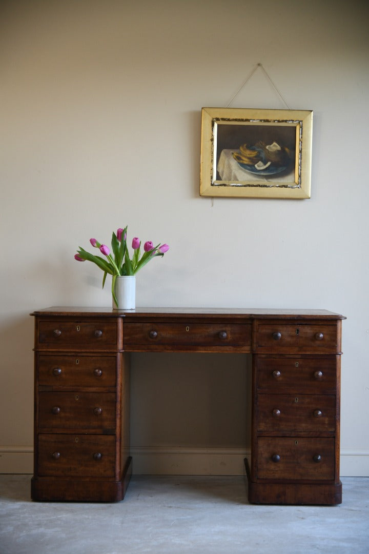 Antique Mahogany Twin Pedestal Desk