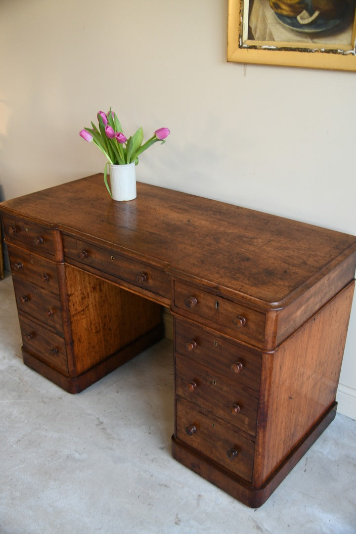 Antique Mahogany Twin Pedestal Desk