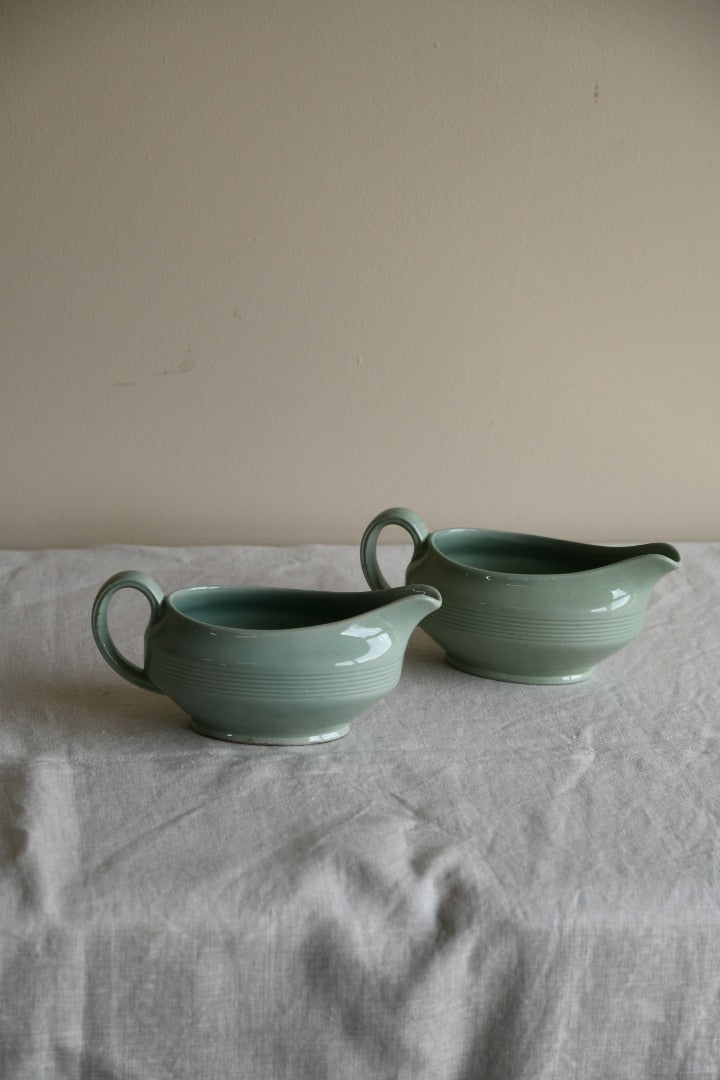 Pair Woods ware Beryl Gravy Jugs